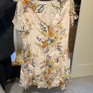 Parker Cream Floral Dress with Blue and Yellow Accents